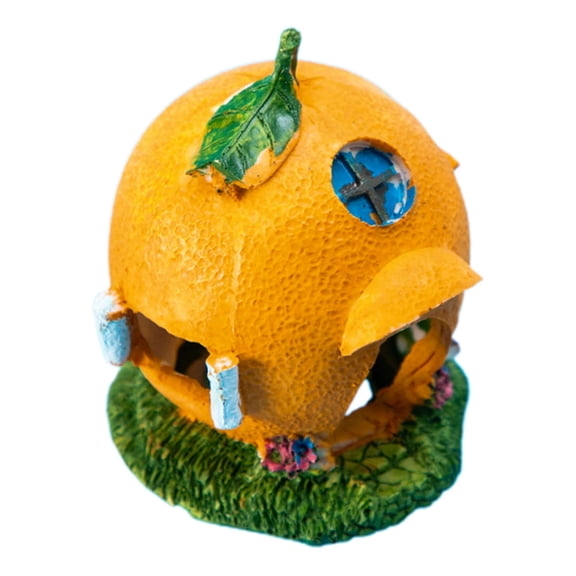 Phenofice Reptile Tank Orange Hideout for Snake Gecko Lizard Safe Hiding Spot and Terrarium Decor