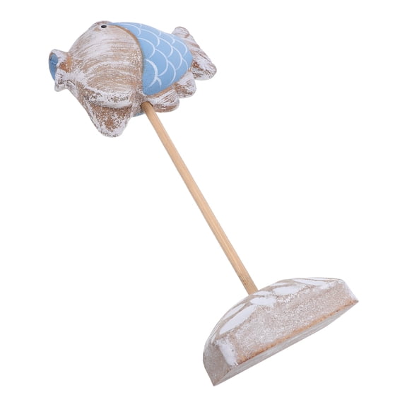 Phenofice Rustic Wood Fish Decor, Ocean Statues Decoration, Sky-Blue