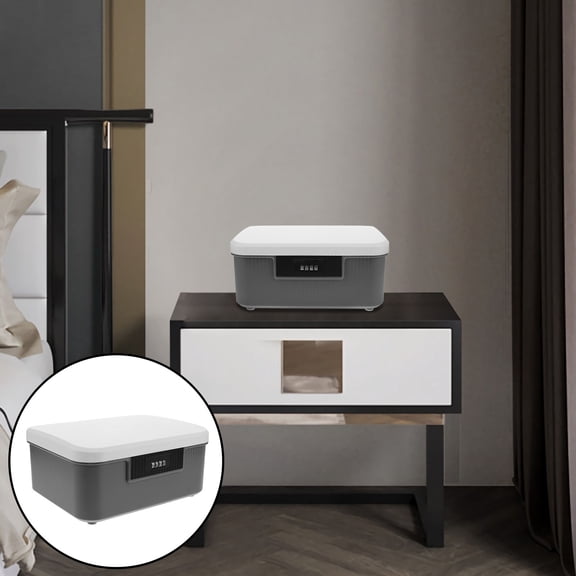 Phenofice Change Box Designed For Secure Locking And Easy Access 1Pack Dark Grey ABS Storage