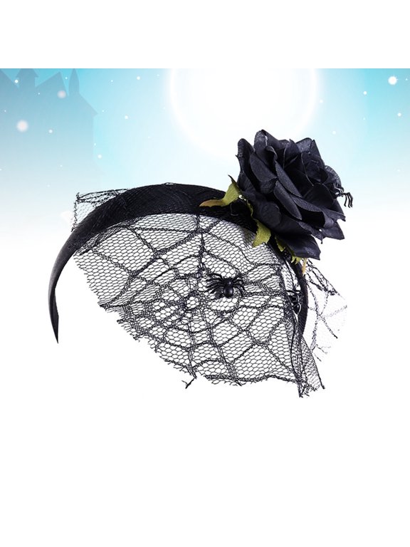 Spider Shape Mesh Headband Party Prop Black Fabric 1Pcs