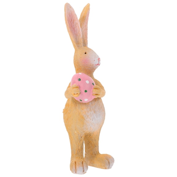 Phenofice Spring Themed Bunny Decorative Figurines Resin Material Centerpiece for Friends 1Set