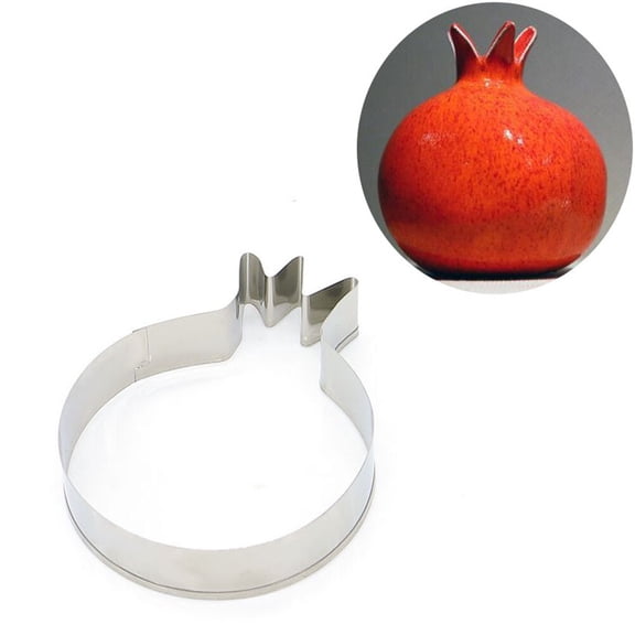 Phenofice 3 Piece Stainless Steel Pomegranate Cookie Cutters, Fruit Shape Baking Molds for Cookies, Fondant, Pastry Tools