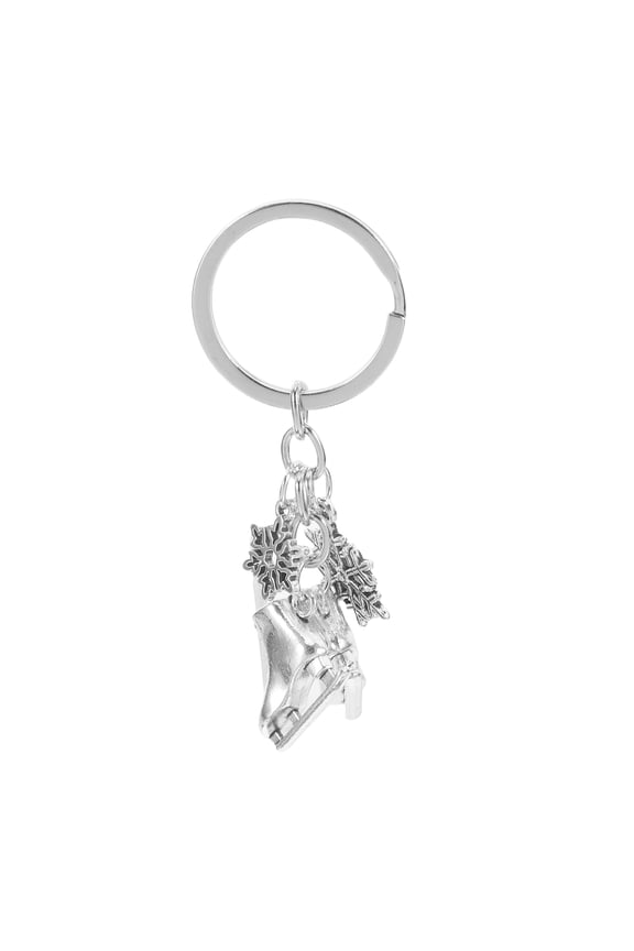 Stylish Plated Silver Roller Skate Keychain Lightweight Durable Key Holder for Keys and Backpacks