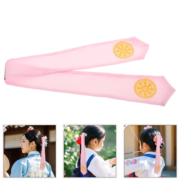 Phenofice Traditional Korean Hairband Pink Headpiece for Performances and Parties