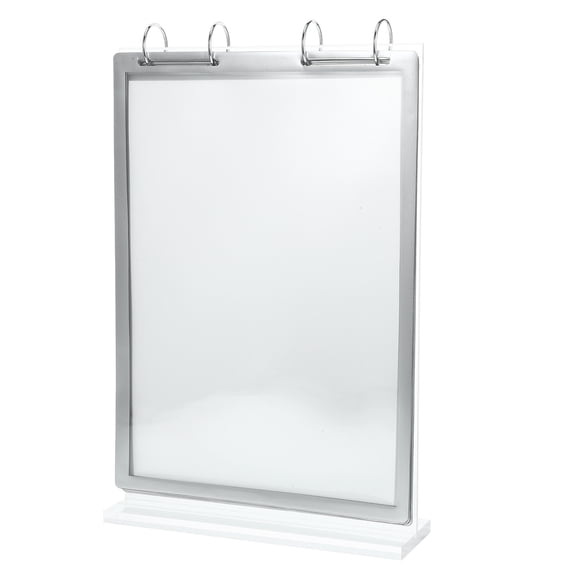 Phenofice Transparent Acrylic Display Stand with Flip Page for Menu Advertising and Tabletop Use