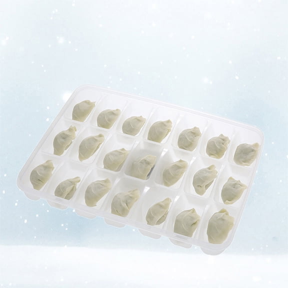 Phenofice Transparent Dumpling Storage Box with 21 Grids and Removable Lid for Freezer Use Made of PP Material