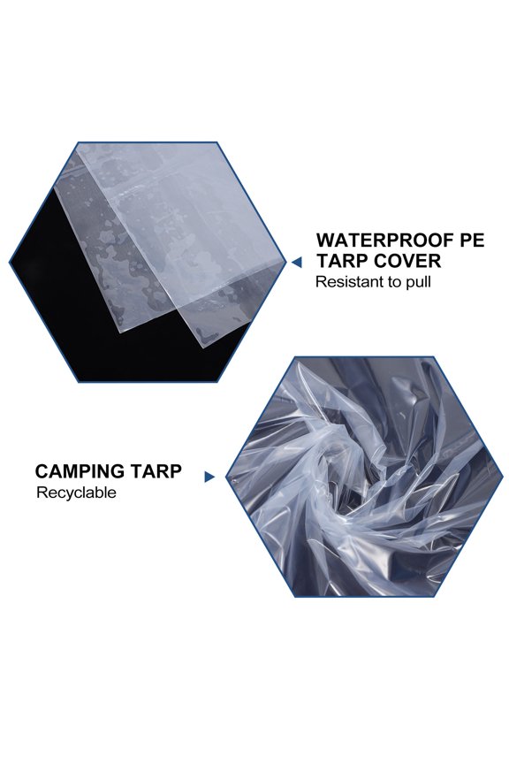Transparent PE Waterproof Clear Tarpaulin 1Set for Plant Protection