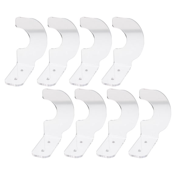 Phenofice Wall Mounting 4 Pairs Baseball Bat Display Holder Transparent Acrylic
