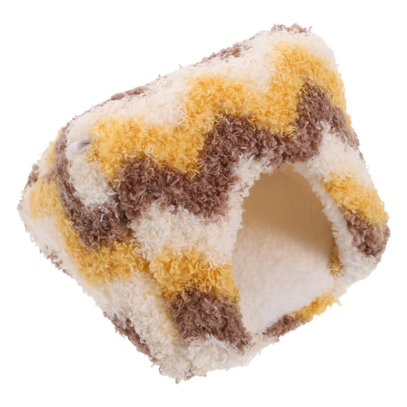 Phenofice Yellow Fleece Pet Bed Coral Fleece and Sponge Private Shelter for Outdoor Small Pet Shelter