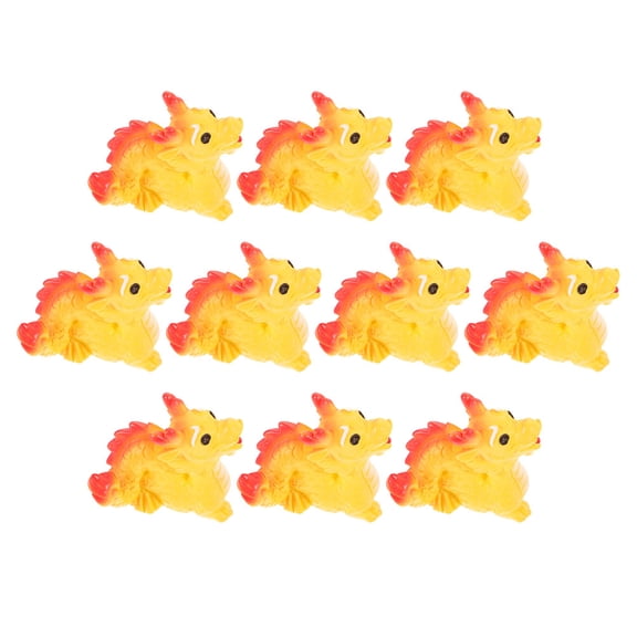 Phenofice Yellow Resin Dragon Figurine 10Pcs Miniature Animal For Collectors And present Givers