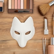 Phenofice White Fox Mask Unpainted DIY Cosplay Accessories for Parties