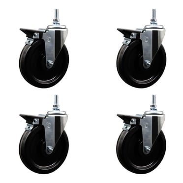 Nylon Swivel Threaded Stem Caster Set Of 4 W/3" X 1.25