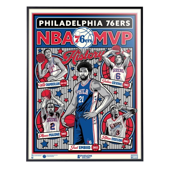 Phenom Gallery Philadelphia 76ers 18" x 24" Deluxe Framed Serigraph Print