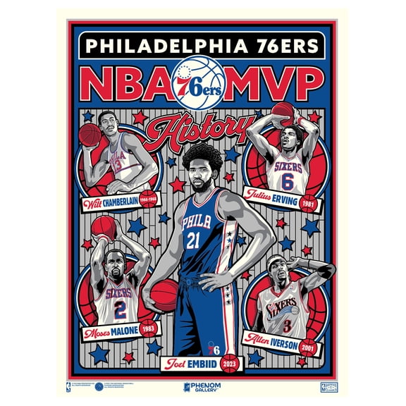 Phenom Gallery Philadelphia 76ers 18" x 24" Serigraph Print