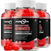 Phenoman for Men Gummies - Pheno man Max Performance, Support Muscle Growth, 3 Pack, 180 Gummies