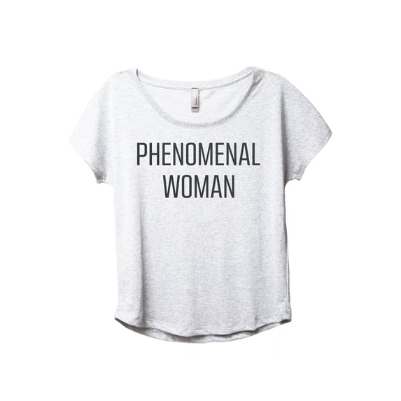 Phenomenal Woman Women's Fashion Slouchy Dolman T-Shirt Tee Heather White Large