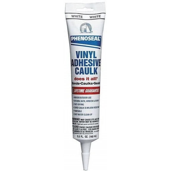 DAP Phenoseal Vinyl Adhesive Caulk - Multi-Purpose, Interior/Exterior - 5.5 oz, White
