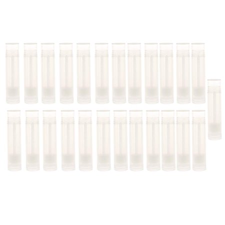 Phenovo 25 Pieces 5G Clear Empty Plastic Lip Gloss Lip Balm Cream Tubes Lipstick Refillable Bottles Cosmetic Containers Set
