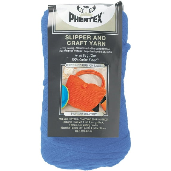 Phentex Slipper & Craft Yarn-Royal, Pk 3, Phentex