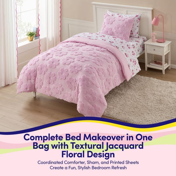 Pheobe Floral Kids Bedding Set Includes Printed Coordinated Sheet Set - Twin
