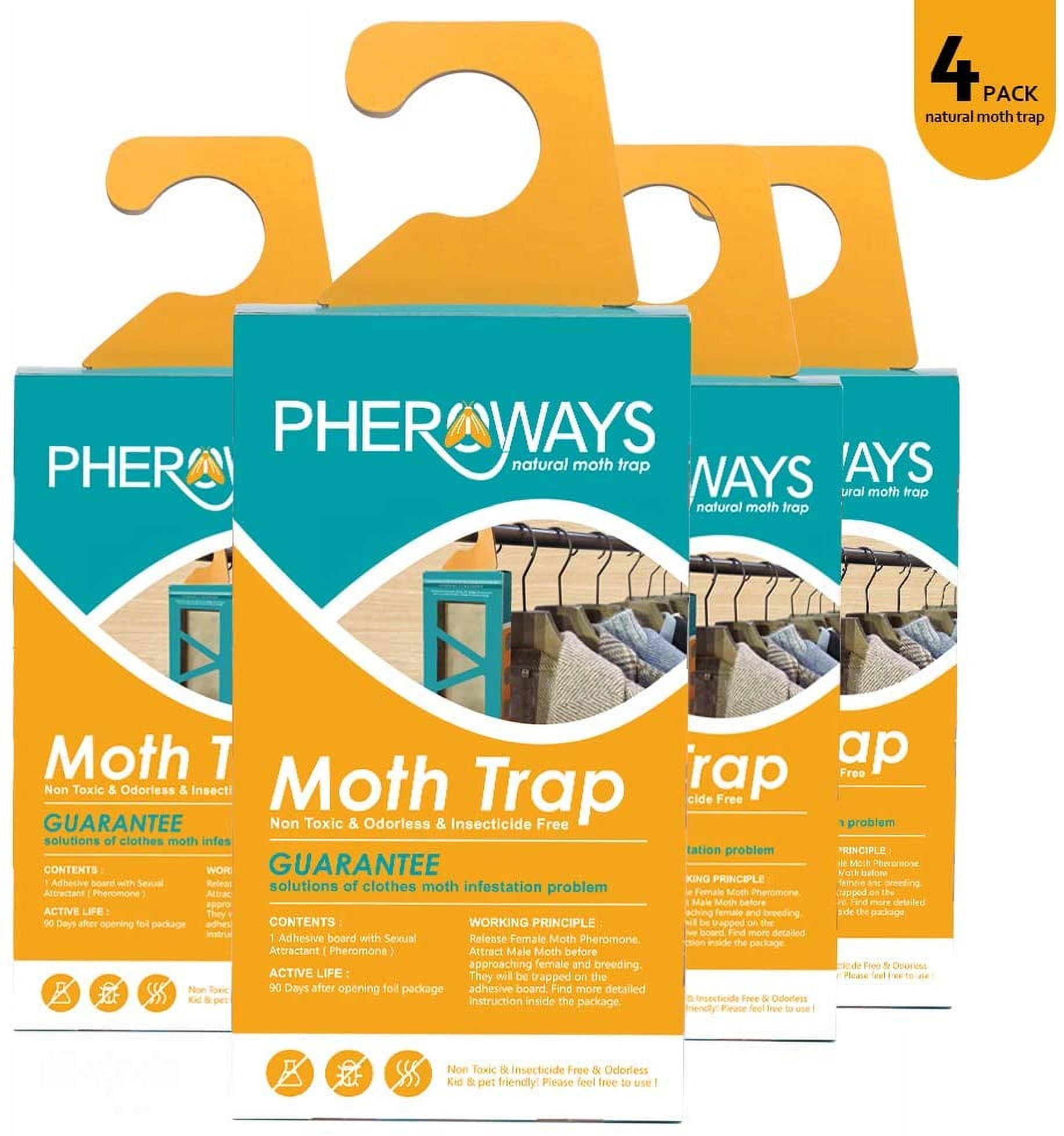 Clothes Moth Traps with Pheromones and Free Cedar Blocks Moth Repellent -  Moth Traps for Clothes - Clothing Moth Traps with Pheromones - Closet Moth
