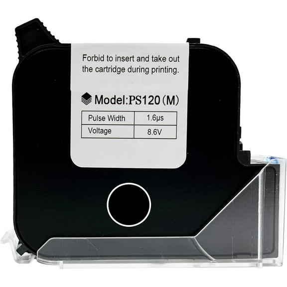 Phezer 1-inch 72ml Quick Dry Ink Cartridge for 25.4mm P15-1 Handheld Inkjet Printer Durable Replacement Waterproof 72ml Ink Cartridge (Black)