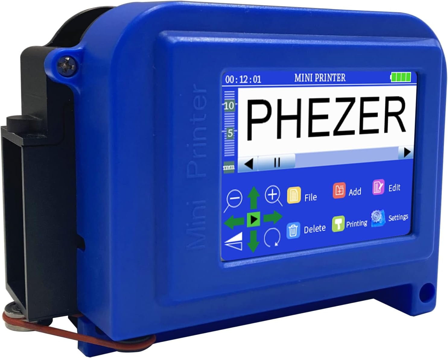 Phezer PC11 Plus Mini Handheld Inkjet Printer for All Materials, 025.4mm Label Printer with 1