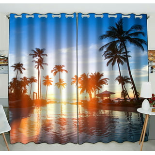 3D Beach Curtains Living Room Sunset And Beautiful Seaside Scenery  Beautiful And Practical Blackout Beach Curtainss In The Living Room Bedroom  From Yunlin189, $116.99