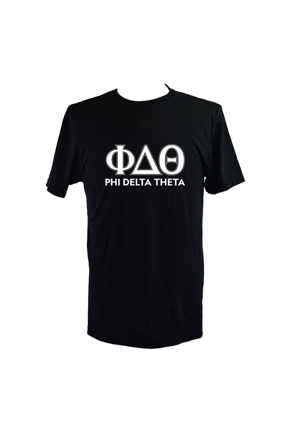 Phi Delta Theta T-Shirt - Varsity Letter Fraternity Tee, 100% Cottont, Size Large
