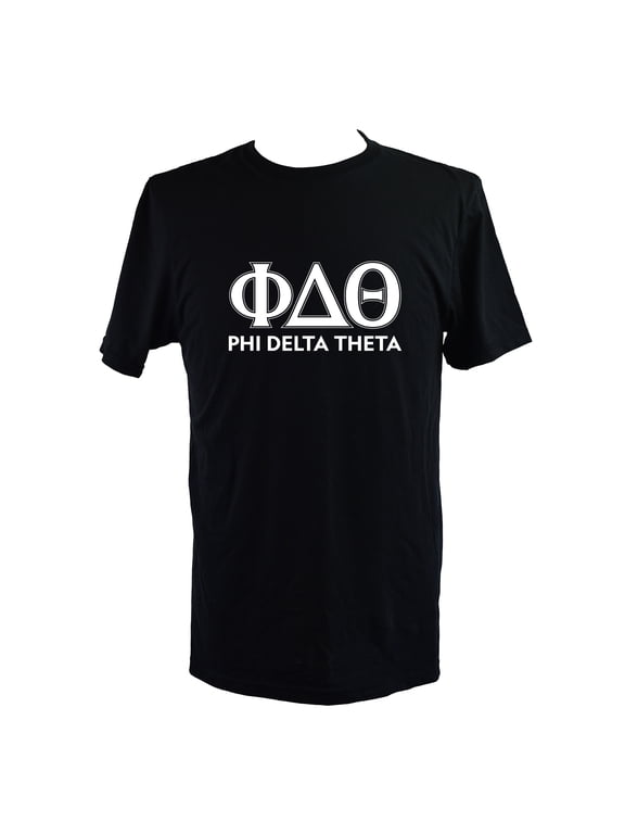 Phi Delta Theta T-Shirt - Varsity Letter Fraternity Tee, 100% Cotton, Size Large