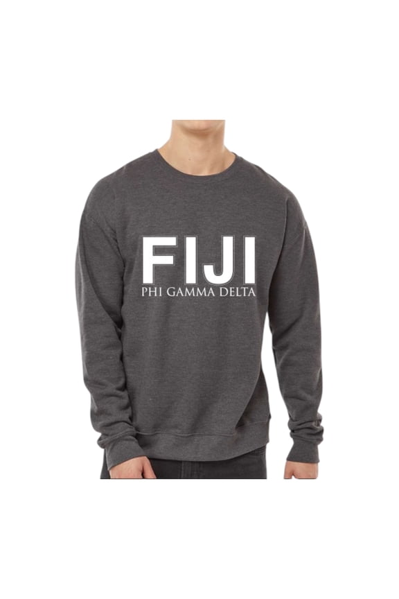 Phi Gamma Delta Sweatshirt, Crewneck Sweatshirt with Varsity Greek Letters Design - Size Extra Large