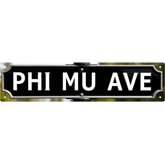 Phi Mu Avenue Sign 16*4 Inches "PHI MU AVE" Sorority College Decor