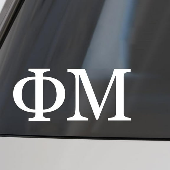 Phi Mu Car Decal Sticker- Greek Letters Design, Officially Licensed Sorority Window Sticker