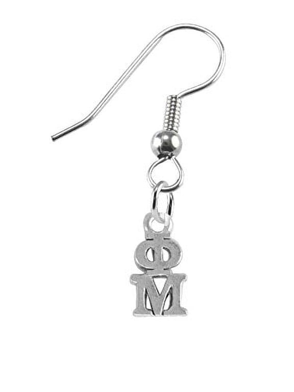 Phi Mu Earrings, Safe Hypoallergenic Nickel, Lead Free Licensed Sorority Jewelry Manufacturer