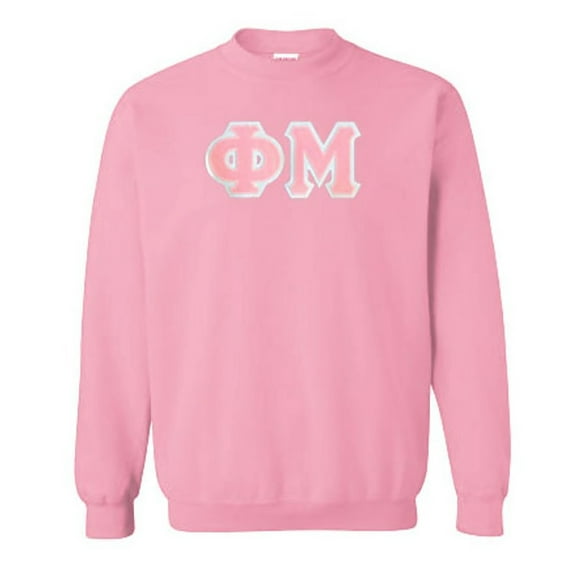 Phi Mu Lettered Crewneck Large Light Pink