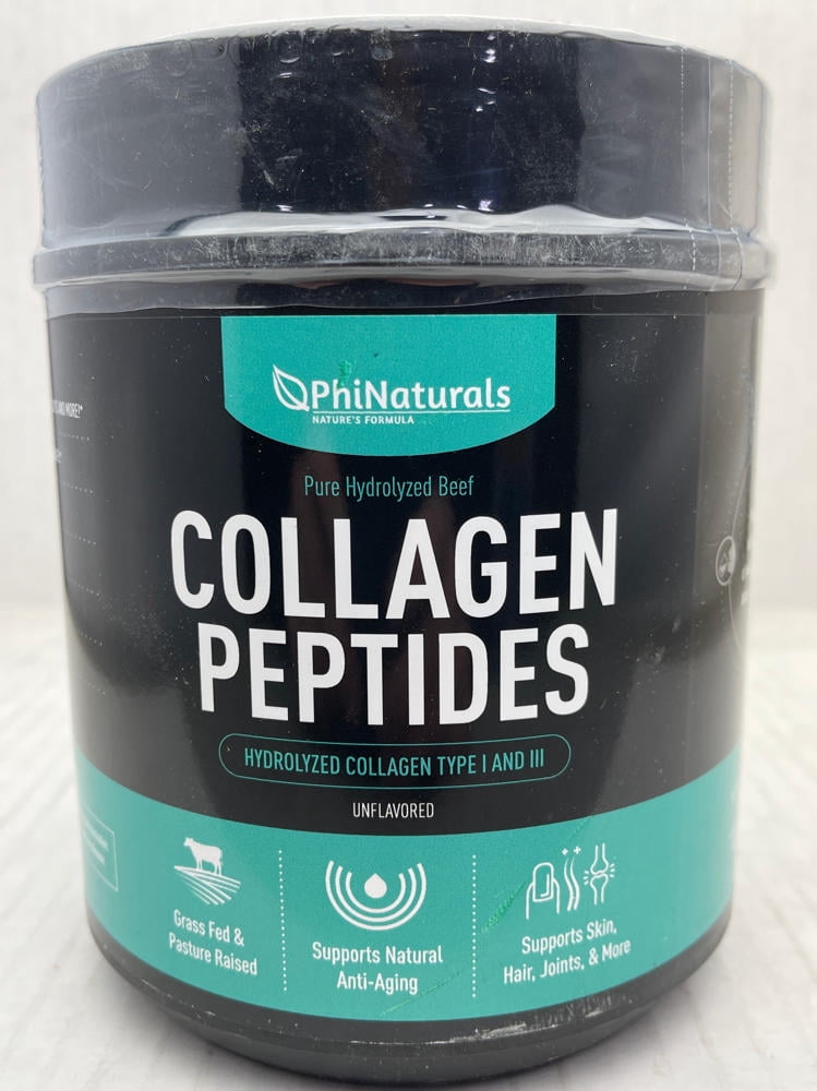 Phi Naturals Hydrolyzed Collagen Peptides, Unflavored 1lb