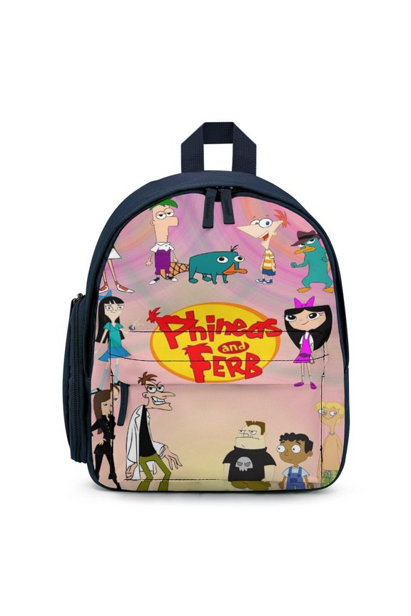 Phi-Neas Friend Ferb0 Backpack for Men Women Small Bookbag with Front Pocket