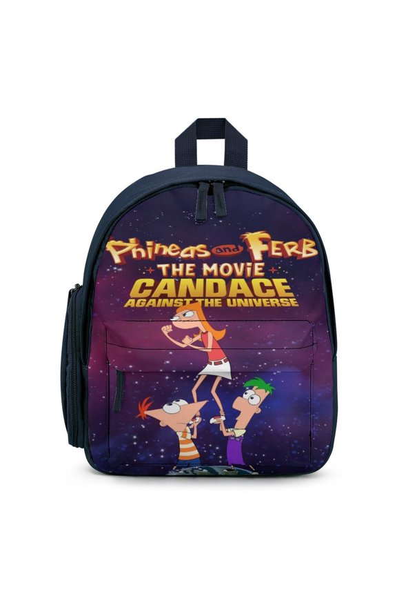 Phi-Neas Friend Ferb0 Backpack for Men Women Small Bookbag with Front Pocket