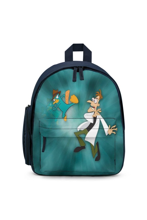Phi-Neas Friend Ferb0 Backpack for Men Women Small Bookbag with Front Pocket