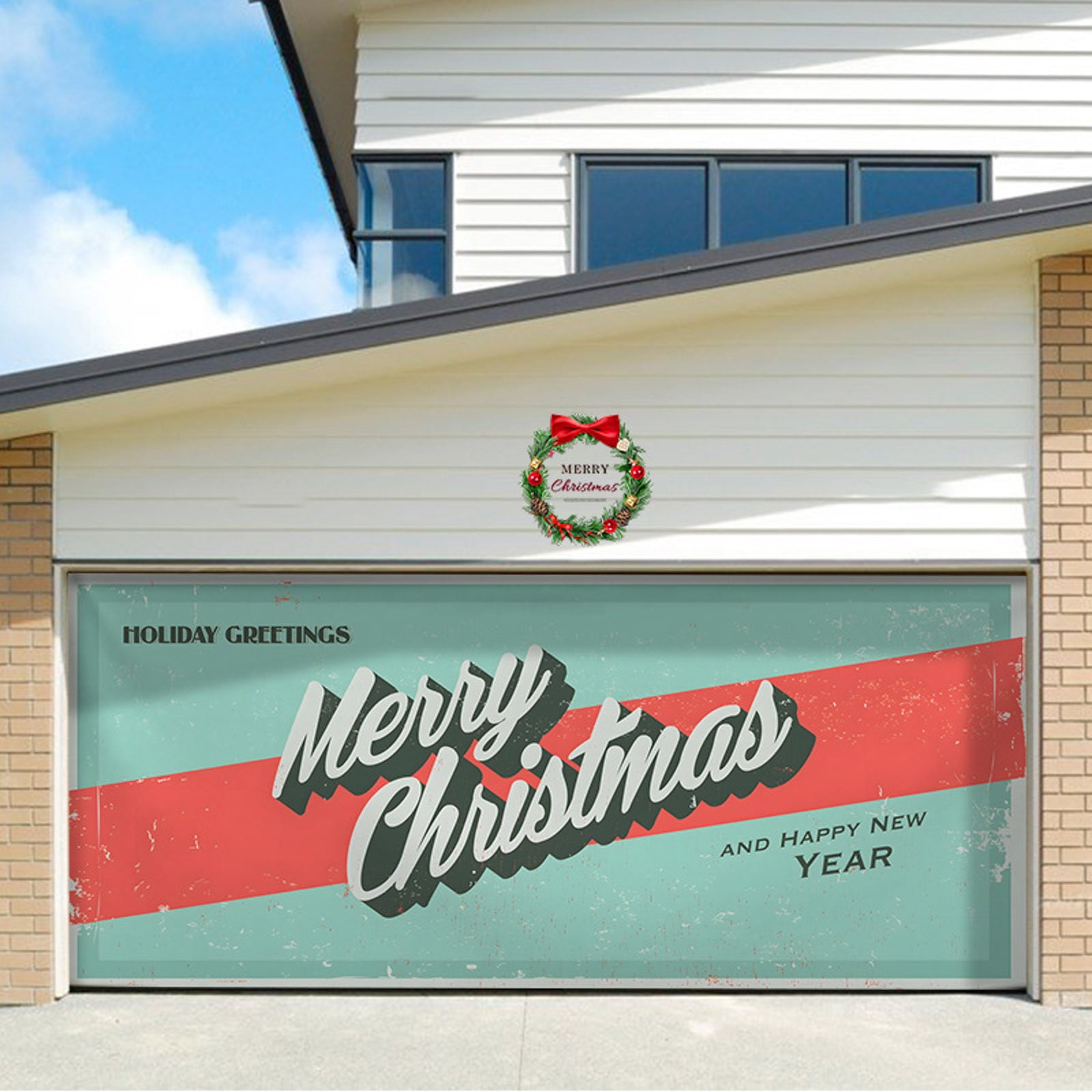 Phi Tapestry Christmas Garage Door Tapestry Wall Decorative Fabric