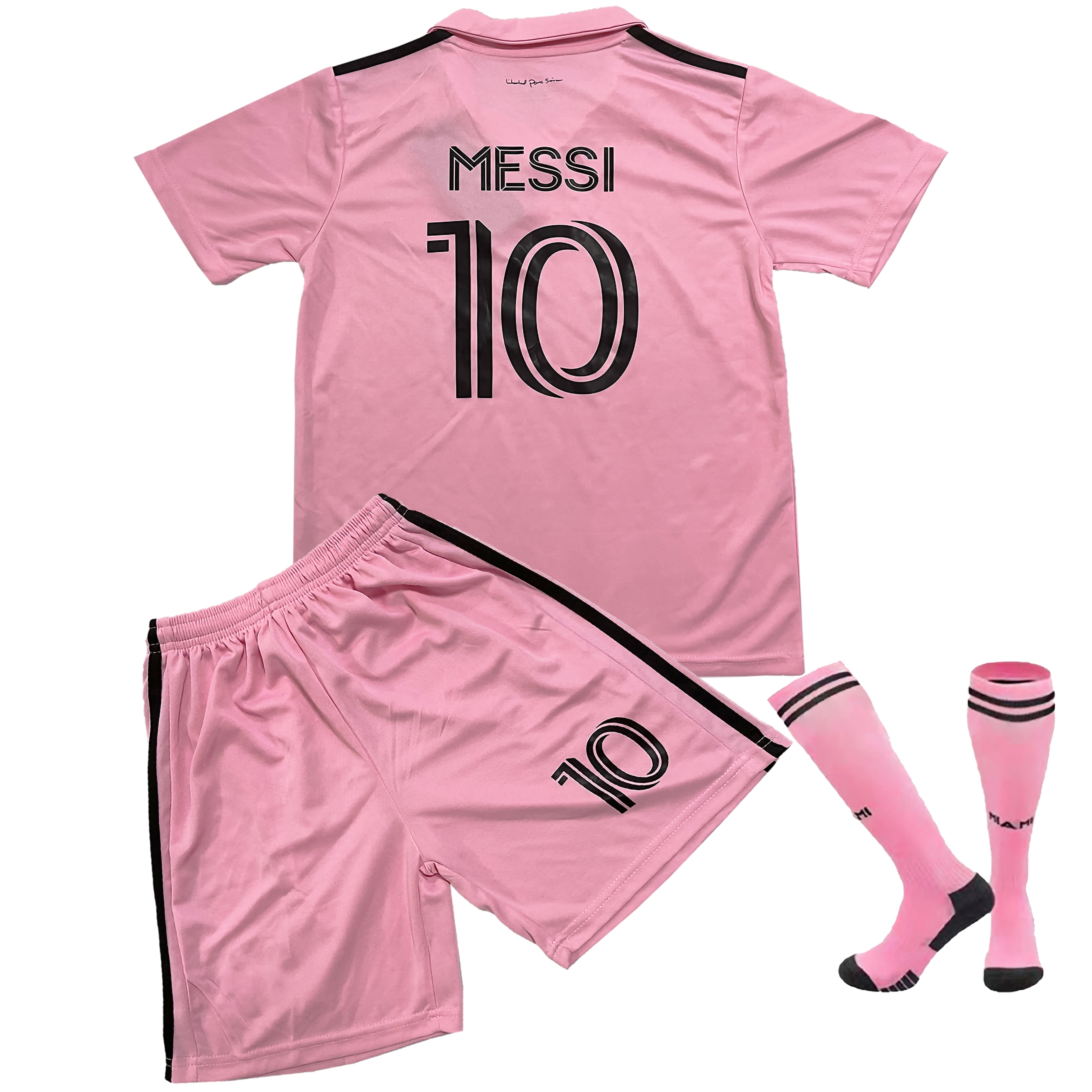 PhiFA Messi #10 Pink Soccer Jersey Set for Boys & Girls, Breathable