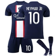 PhiFA NEYMAR JR #10 Sport Shirt 2023-2024 Paris BIG Saint-Germain Soccer Jersey Activewear for Kids Boys Girls Children Home Royal Blue 26