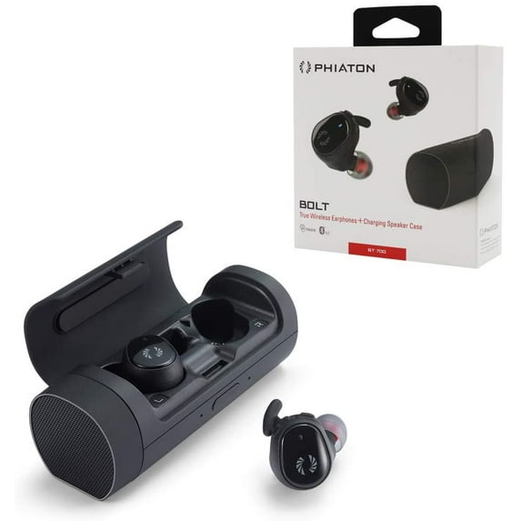 Phiaton BOLT BT 700 BA Balanced Armature True Wireless Earbuds with Mic – Sound Isolating Bluetooth Wireless Earphones with Rich Stereo Bass and Charging Speaker Case, Siri, Google Assistant