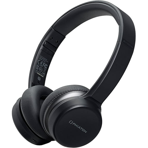 Phiaton BT 390 Black On-Ear Wireless Bluetooth Foldable Headphones with Everplay-X
