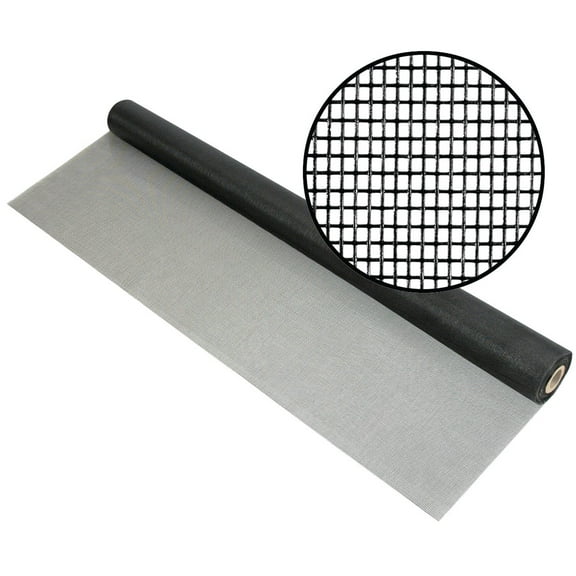 Door and Window Screen, Fiberglass, 48 in W, 100 ft L, 0.013 in Wire Dia, Charcoal 3003382