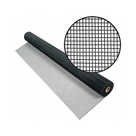 PHIFER 3001260 Door and Window Screen, Aluminum, 72 in W, 50 ft L, 0.01 in Wire Dia, Black