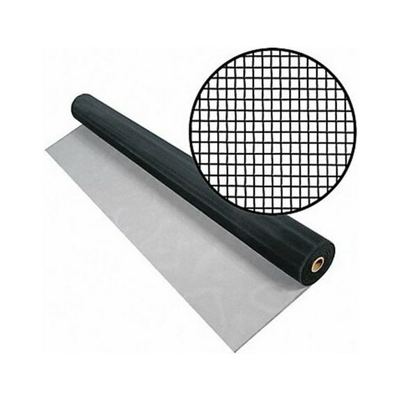 PHIFER 3001260 Door and Window Screen, Aluminum, 72 in W, 50 ft L, 0.01 in Wire Dia, Black