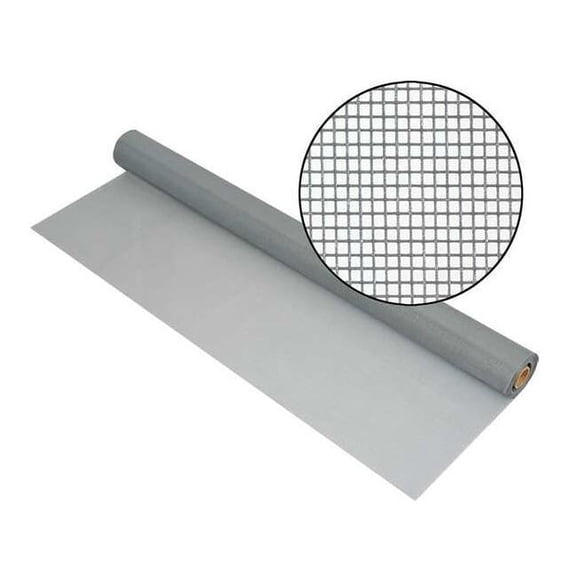 Door and Window Screen, Fiberglass, 36 in W, 100 ft L, 0.013 in Wire Dia, Gray