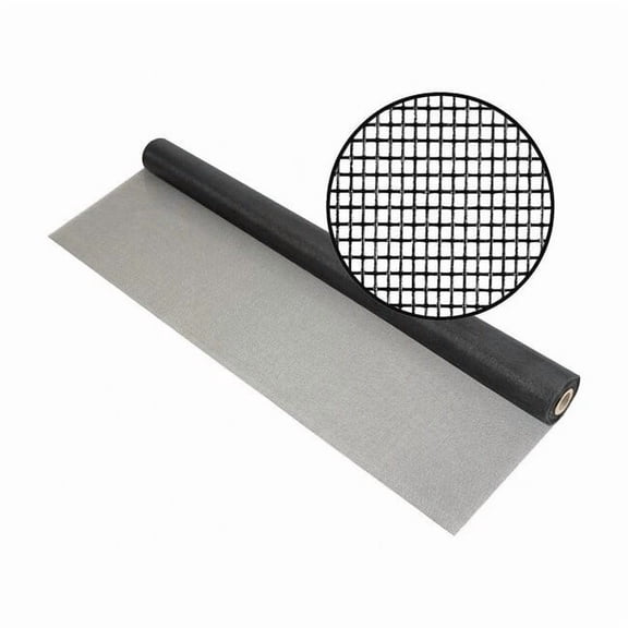 Door and Window Screen, Fiberglass, 108 in W, 100 ft L, 0.013 in Wire Dia, Charcoal 3000022