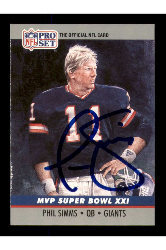 Phil Simms Autographed 1990 Pro Set Card #21 New York Giants SKU #242198